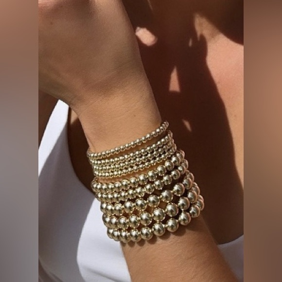 GOLD BEADED STACKs BRACELETs; 14K Gold Filled; Sweatproof; Water/Tarnish proof. - Picture 4 of 8